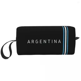 Cosmetic Bags Argentine Argentina Flag Bag Women Makeup Travel Waterproof Toiletry Organiser Storage