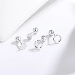 Stud Earrings 2024 S925 Sterling Silver Small Polygonal Pair Of Fashion Circle For Men And Women