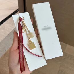 Designer Christmas limited gold perfume pendant flower hairpin metal Barrettes ribbon key chain diy pendant ornament pendant