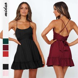 Cross Border Summer New Product Lace Ruffle Edge Spicy Girl Skirt Pure Desire Style European and American Women's Sling Dress Sexy Dress