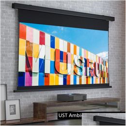 Projection Screens 150 Inch Alr Motorised Tab-Tensioned Sn Ust Projector Tra-Short Throw Ambient Light Rejecting 4K Sns Drop Deliver Dhlxa