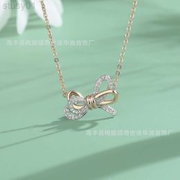Designer Swarovskis Jewellery the Shi Family Bow Necklace Is Made of Crystal Collarbone Chain Sweater Chain 1 1 High Version Live Broadcast