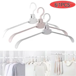 Hangers 6/1pcs Portable Folding Travel Space Saving Multi-Functional Non-Slip Plastic Clothes Rack Storage Organizer