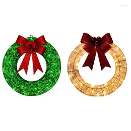 Decorative Flowers Pre-Lit Outdoor Christmas Wreath Decoration Decorations Sacred With Lights Easy Instal