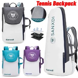 Holds 3 Rackets Tennis Backpack Large Capacity Badminton Bag for TennisPickleballBadmintonSquash Sports 240124