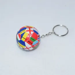 Keychains 10Pcs World Flag Football Keychain Country Soccer Club Fans Keyring Car Key Chains Souvenir Bag Pendant Gifts