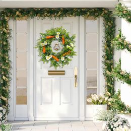 Decorative Flowers Easter Wreath Front Door Spring Artificial Eucalyptus For Holiday Party Farmhouse Indoor Outdoor Decor