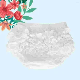 Girl Dresses Baby Ruffle Lace Pure Cotton Panties Diaper Cover For Halloween Size L(White)