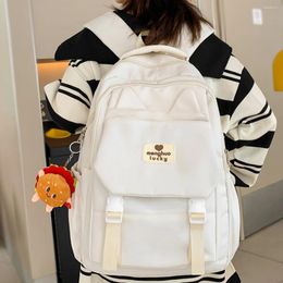 School Bags Fashion Girl White High Capacity Kawaii Trendy Book Bag Female Cute Nylon Laptop College Backpack Ladies Travel Women