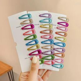 Hair Accessories 30Pcs/Lot Girls Colourful BB Clip Glitter Powder Spray Hairpin Scallion Water Drop Barrettes Children Headdress