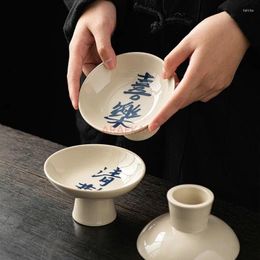 Plates Hand Painted Ceramic High Leg Tea Tray Fruit Living Room Household Dim Sum Tribute