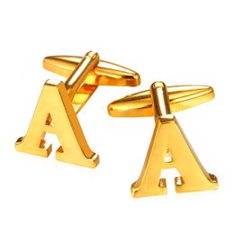 Chainspro AF Alphabet Cufflinks For Mens GoldSilver Color Cuff links Letter A To F Men Cufflinks High Quality C104 240123