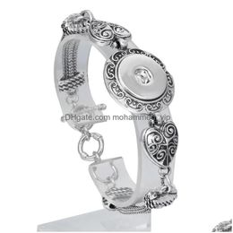 Charm Bracelets High Quality Metal Snap Jewellery 18Mm Button Bracelet For Women Men Fit Banglecharm Drop Delivery Dhqux