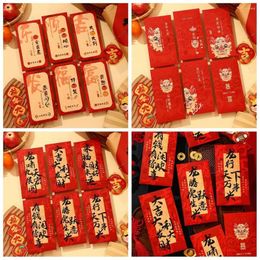 Gift Wrap 6Pcs/set Paper Dragon Zodiac Red Packet Stamping Printing Year Envelopes Cute Lucky Packets