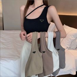 Womens tank top vest knit Regular Cropped Cotton Jersey Stylish knit vest Femme Knits Tees Designer Knitted Sport Breathable Yoga Vest Tops 40-60KG