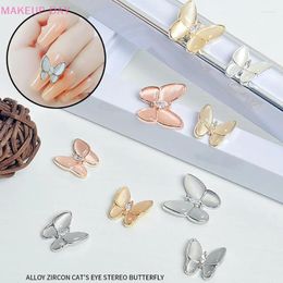 Nail Art Decorations 2Pcs Butterfly Charms Gems Jewellery Zircon Crystal Rhinestone 3D Decoration Manicure Accessories