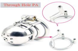 New 316L Stainless Steel Male Through Hole PA Device,Penis Ring,Cock Cage with Catheter,BDSM Sex Toys For Men P08277709558