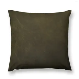 Pillow Olive Green Faux Leather Print Throw Sofa Cover Decorative