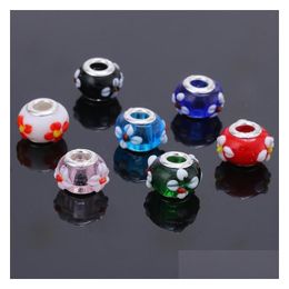 Metals Bead Acrylic European Charms Beads Loose Fit Bracelet Bangle Jewelry Finding Drop Delivery Dhsbq