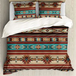 Boho Aztec Bedding Set Full Queen King Size for Teens Adults Men Women Quilt Cover with 2 Pillow Cases Bedroom Decor 3 Piece 240131