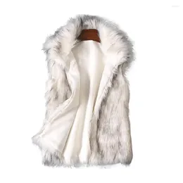 Women's Vests Stylish Windproof Pockets Skin-touching Winter Thickened Warm Faux Fur Vest Jacket Women Waistcoat Cold Resistant