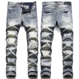 Amiriri Jeans Women Ruin Luxury Designer Skinny Elastic Mens Baggy Jean Amirii Womens Pants Holes Man Straight Denim Pants Zipper Hip Hop Amirii Stacked Jeans 242