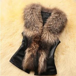 Fall Female Sleeveless Short Fake Fur Vest Women Elegant Leisure Black Faux Fur Vest Coat 240125