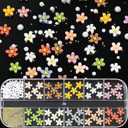 Nail Art Decorations 1 Box Mixed Style 3D Flowers Charms Nails Decoration Accessories Kit Metal Caviar Beads Manicure Pearls Supplies