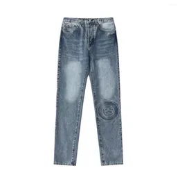 Men's Jeans St. High Quality Washed Embossed For Men And Women's Casual Trousers Street Style