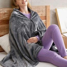 Blankets USB Electric Heated Blanket 3 Heating Levels Fleece Portable Body Warmer For Household And Office