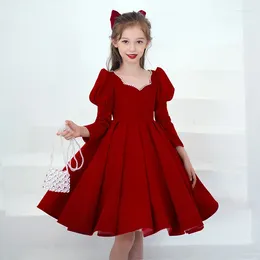 Girl Dresses Kids Clothes Girls Gown Flower Dress For Weddings Velvet Teens Birthday Party Princess Carnival Children Costumes