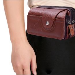 Waist Bags Pu Vintage Pack Multi-Function Phone Coin Bag The Belt Outdoor Small Wallet Men Women