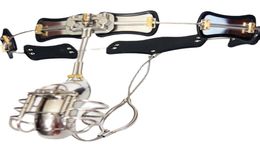 Devices Adjustable Stainless Steel Curve Waist Belt With Full Closed Winding Cock Cage Anal Plug Bdsm Bondage8322130