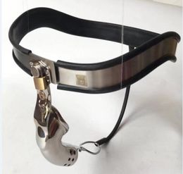 Male T Super Ergonomics Adjustable Stainless Steel Curve Waistbelt Belt Ventilate Cock Penis Cage Defecate Hole BDSM Sex Toy4263186