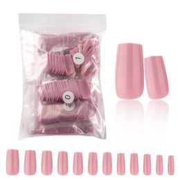 600pcsbag Press on Fake Nails Nude Colour Detachable Full Cover Square Artificial False Nail Tips Professional Manicure Tools 240127