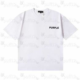 fashion Summer new Purple Tshirt designer mens Tshirt garden collar letter print loose high street casual short sleeve breathable sweat absorption spor JVXF