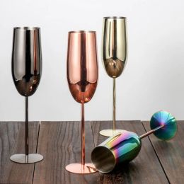 wine glass stainless steel fancy champagne flutes set A variety of colorsfor wedding and party 0206
