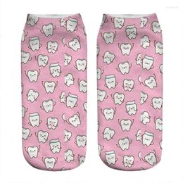 Women Socks Women's Kawaii Funny Seamless Pattern With Cute Teeth Woman Harajuku Happy Novelty Girl Gift For