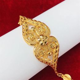 Link Bracelets DYUELY 18K Gold Plated Luxury Bracelet For Female Charm Chain Cuban Cuff Bangles Women's Wedding Engagement Party Jewelry