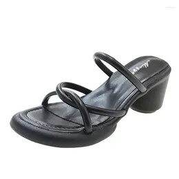 Slippers 2024 Fashion Women's Sandals High Waterproof Thick Soled Peep-toe Women Summer