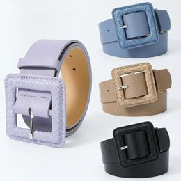 Belts Women Belt Solid Color Smooth Surface Adjustable Wide Band Vintage Faux Leather Anti-break Sweater Waist Strap Clothes Accessory