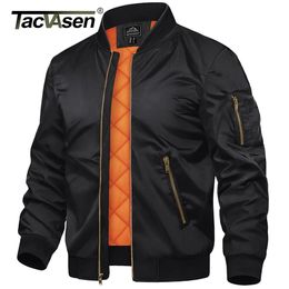 TACVASEN Winter Padded Bomber Jackets Outwear Mens Retro Pilot Jacket Coat Casual Baseball Jackets Varsity Jackets Streetwear 240130