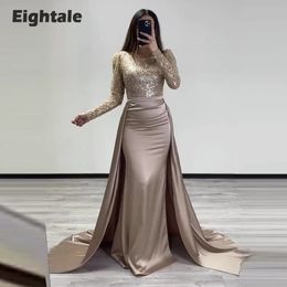 Eightale Abito da sera scintillante con gonna staccabile maniche lunghe Custom made sirena abiti da ballo di fine anno robe de soiree femme 240201