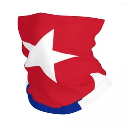 Berets Cuba Cuban National Flag Bandana Neck Gaiter Printed Wrap Scarf Multi-use Face Mask Running For Men Women Adult Breathable