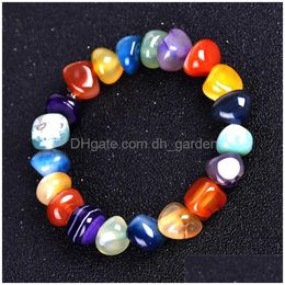 Beaded Irregar Agate Natural Stone Strand Bracelet Women Mens Bracelets Bead Charm Fashion Jewellery Will And Sandy Gift Drop Delivery Dhuaa