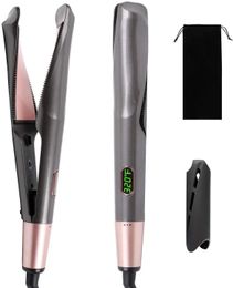 Hair Curler Hair Straightener 2 in 1 Professional Hair Curling Irons 3D Concave and Convex Plate Dual Voltage Flat Iron 240131