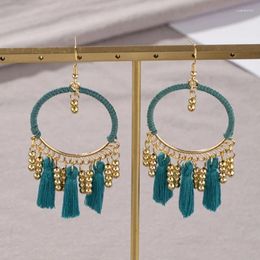 Dangle Earrings Trendy Exaggerated Large Circle Round Drop For Women Jhumka Boho Small Bells Tassel Wedding Jewellery