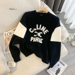 womens hoodie Autumn/winter New Flocking Coloured Knitted Top for Women's Versatile Letter Printing Decoration Fashion Women