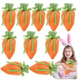 UPS Easter Eggs Carrot Bags Easter-Day Party Favor Candy Gift Drawstring Bag Festival Decorations Cookie Snack Storage-Bag Z 2.6