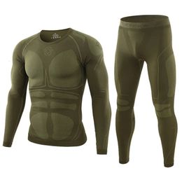 Warm Autumn Winter Long Sleeve Outdoor Thermal Underwear Set Fleece Slim Fit Army Tactical Hiking Military Clothes Top Pants C 240202